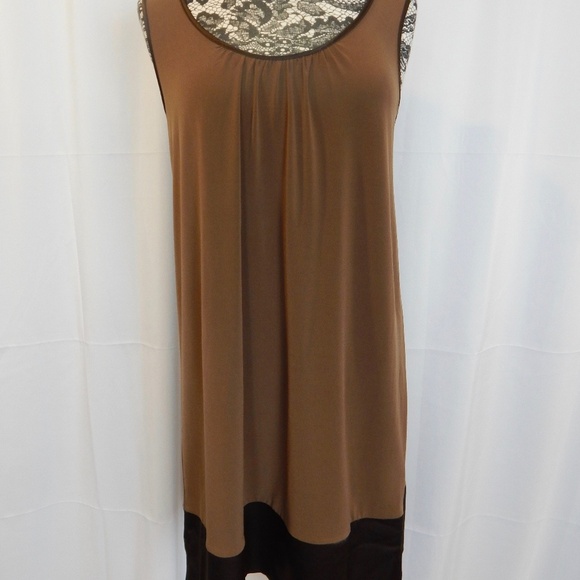 INC Brown Sleeveless Dress Size Large - Picture 1 of 4